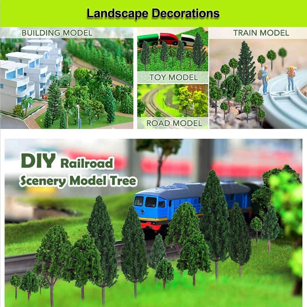 Miniature Tree Model 20Pcs Plastic Train Railroad Layout Scenery Landscape Decor