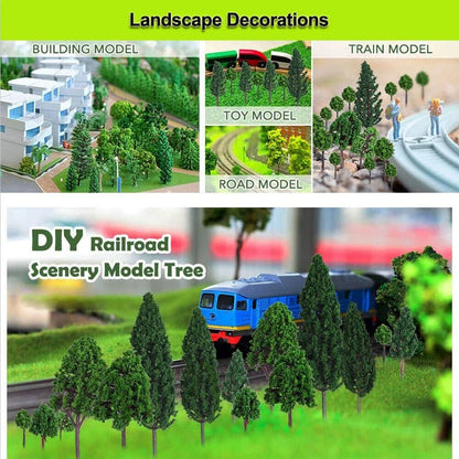 Miniature Tree Model 20Pcs Plastic Train Railroad Layout Scenery Landscape Decor