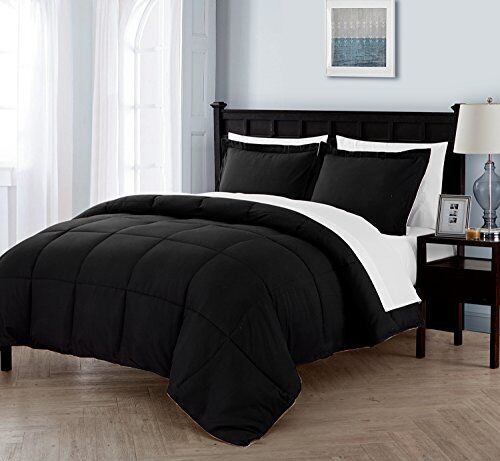 VCNY Home - Twin XL Bed in a Bag, 5-Piece Reversible Full/Queen, Black/White