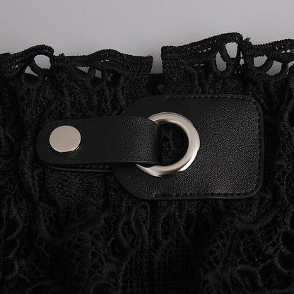 Women Wide Belt Girdle Button Design Thin Versatile Elastic Waist Lace Wear 60cm