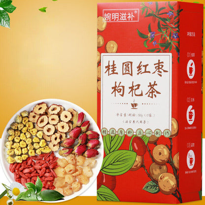 150g Longan + Red Jujube+Chinese Wolfberry Herbal Tea Natural Herbs Tea Benefits