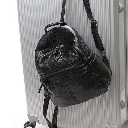 Synthetic Leather Backpack Small Student School Bag Traveling Shoulder Purse 1PC