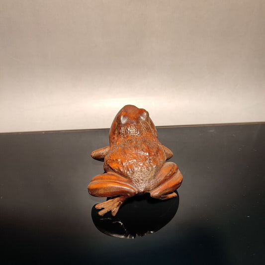 vintage frog statue home decor living room wood sculpture wooden figurine carved