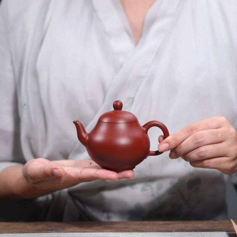 150ml full handmade tea pot marked master pot pear shape real yixing zisha clay