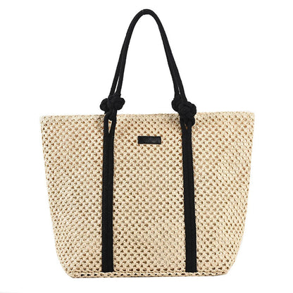 Straw Women Tote Bag Woven Handbags Handmade Travel Shopper Shoulder Bag