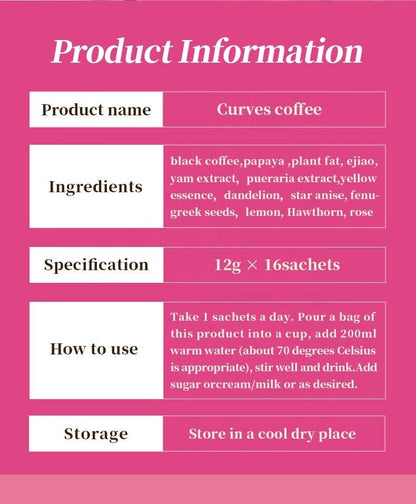 12g*16bags Curves Coffee Breast Enhancement Big Breast Herbal Instant Coffee