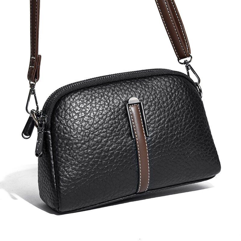 Cowhide Bag Crossbody Genuine Leather Fashion Versatile Messenger Purse Cotton