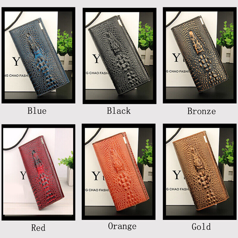 Genuine Leather Crocodile Pattern Lady's Clutch Bag Fashion Business Long Wallet