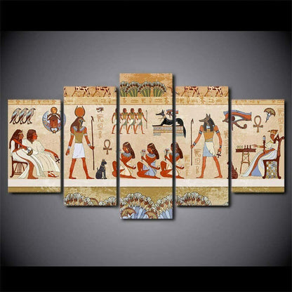Ancient Egyptian Life Ritual 5 Piece canvas Wall Art Print Poster Home Decor