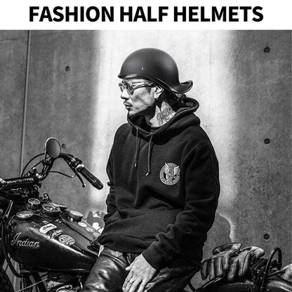 Classic Motorcycle Helmet with Baseball-Style Cruiser Adult Half Face Helmet