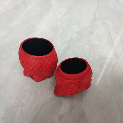 chinese lacquerware box Japan lacquerwork carved cute owl statue jewelry decor