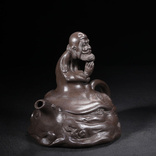 Chinese Yixing Zisha Clay Handmade Exquisite Teapot （达摩 底款：友泉）