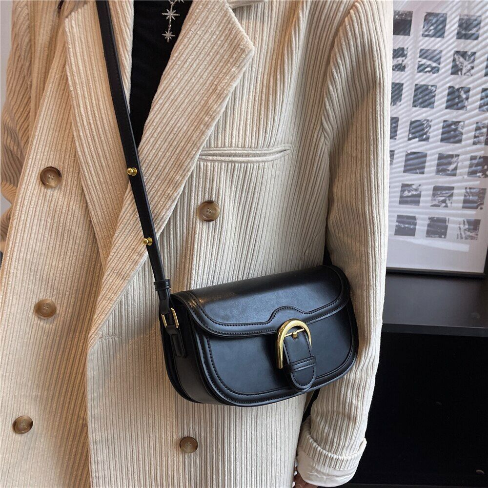 Saddle Shoulder Bags Women Crossbody Bag PU Leather Ladies Handbag