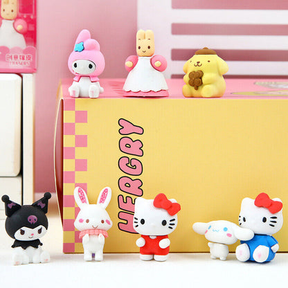 Sanrio Family Eraser Cute Kuromi Cinnamoroll Library Eraser Stationery 4PCS