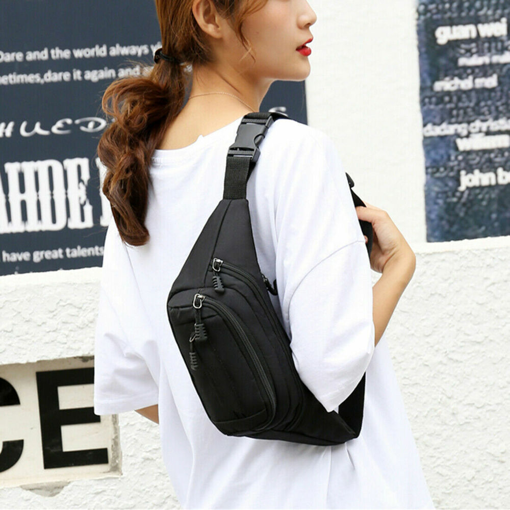 Waist Bag pack Purse Casual Large Phone Belt Bag Pouch Canvas Travel Bags