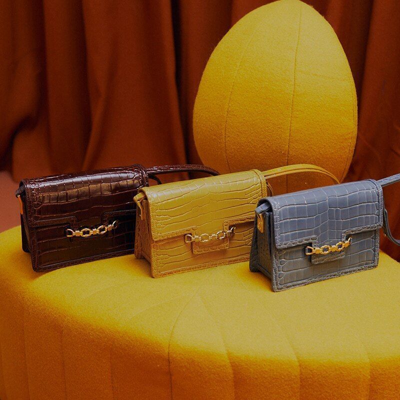 Handbag Fashion Split Leather Purse Shoulder Pouch Messenger Bag Polyester Flap