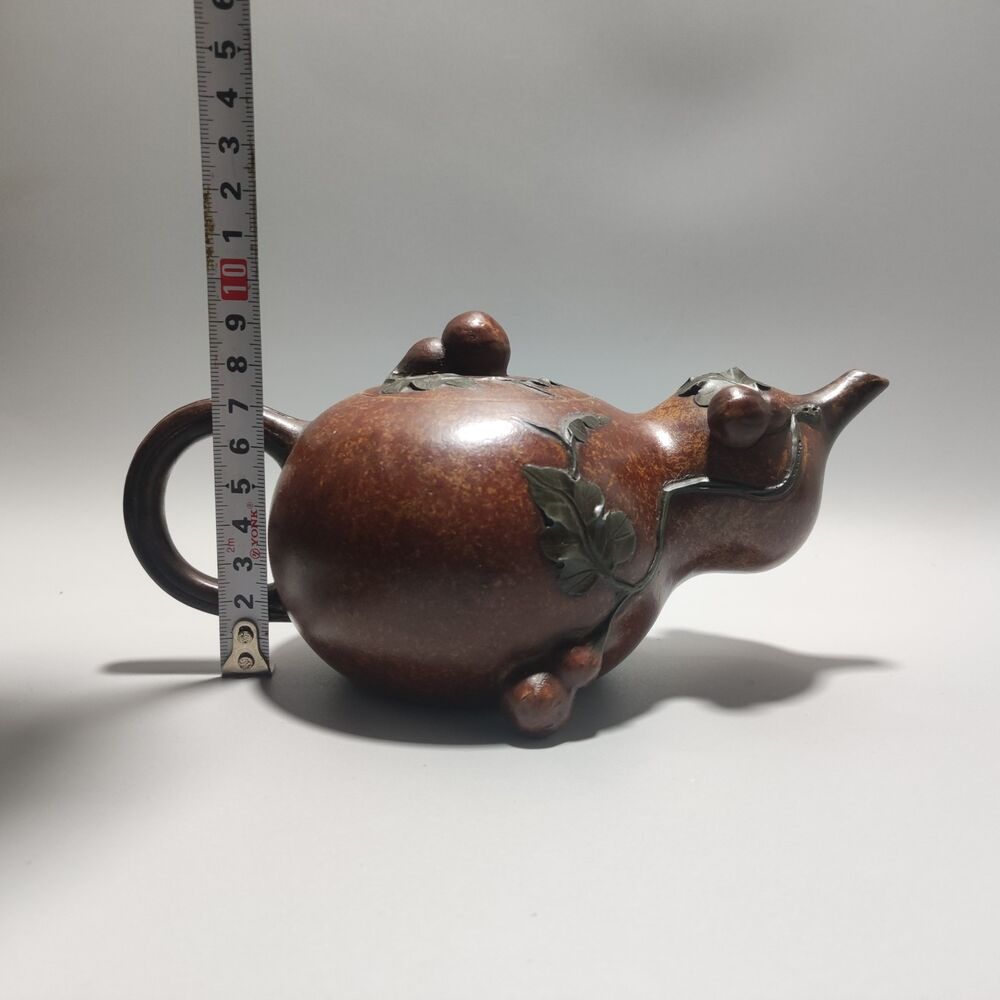 Vintage Chinese Yixing Purple Clay Teapot Zisha Ceremony Ceramic Gourd Teaware