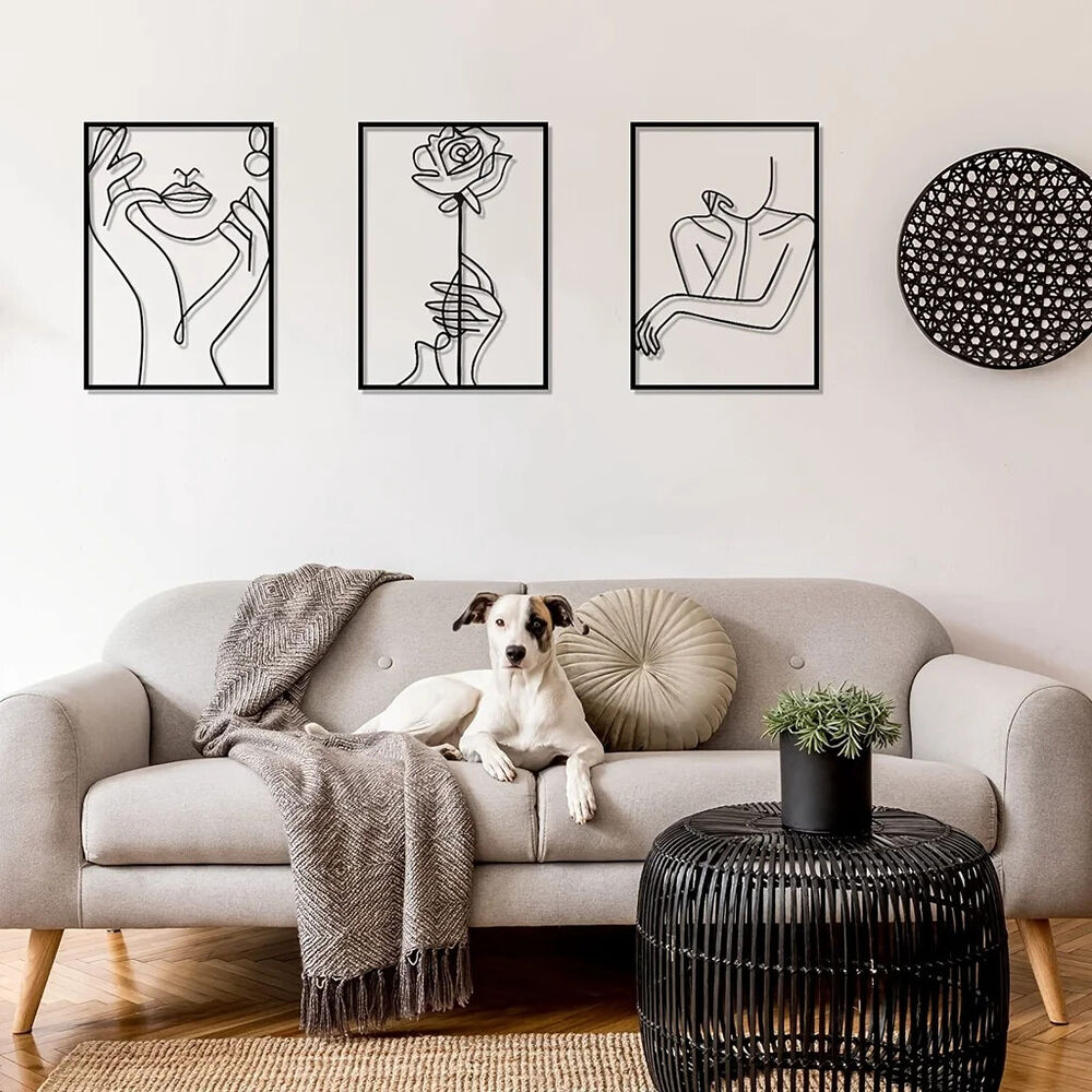 Modern Metal Line Art Wall Decor Simple Silhouette Female Body Line Home Hanging