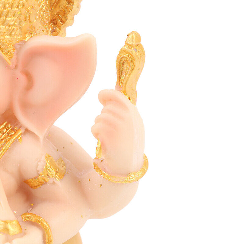 Elephant God Figurine Desktop Hindu Resin Luck and Wealth Art Statue Ornam.Q6