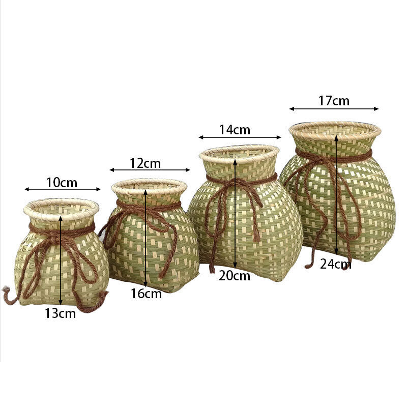 Bamboo Basket Storage Woven Indoor Flowerpot Fish Tea Basket Vase Dance Props
