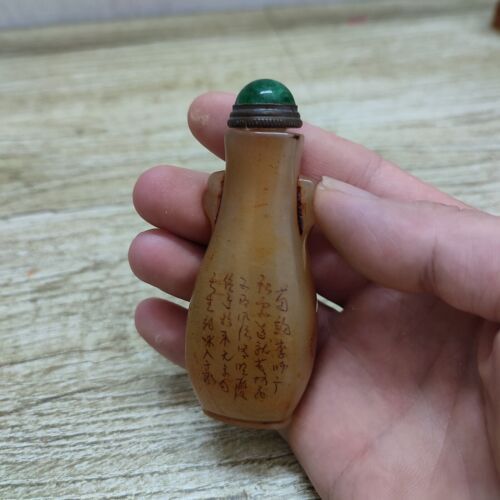 collection carved stone chinese snuff bottles old seal Shoushan Tianhuang statue