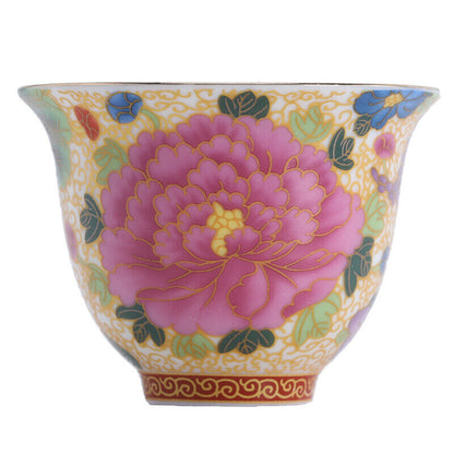 Chinese Enamel Painted Ceramic Teaset Vintage Teacup Eco-friendly Wine Mug Gift
