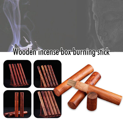1pcs Wooden Incense Burning Stick Storage Box Holder Insense-Burner Catcher Case