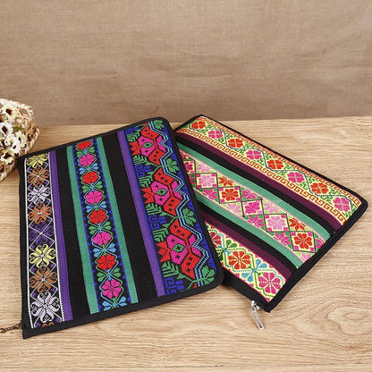 Ethnic Cross Stitch Day Clutches Canvas Briefcase Fashion Mobile Phone Bags Soft
