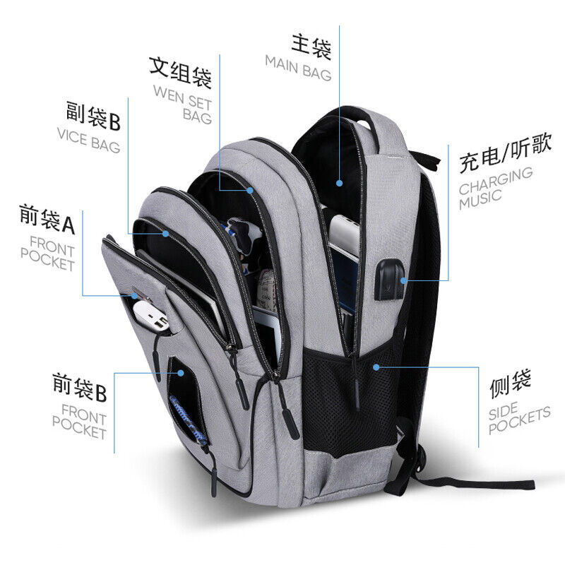 Men Charging Laptop Backpack College Student Backpack Male Business Bag pack