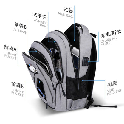 Men Charging Laptop Backpack College Student Backpack Male Business Bag pack