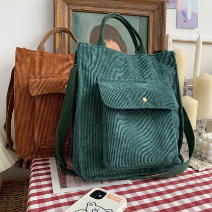 Shoulder Bag Women Vintage Shopping Bags Zipper Bookbag Handbags Casual Pockets
