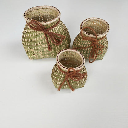 Bamboo Basket Storage Woven Indoor Flowerpot Fish Tea Basket Vase Dance Props