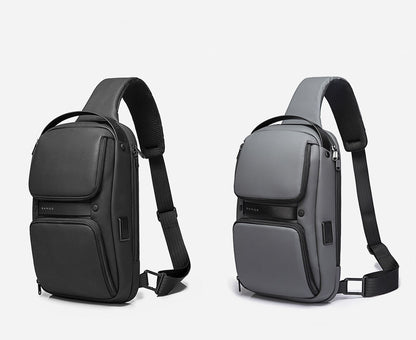 Charging Port Water Resistant Chest Pack Sling Bag Crossbody Backpack Business