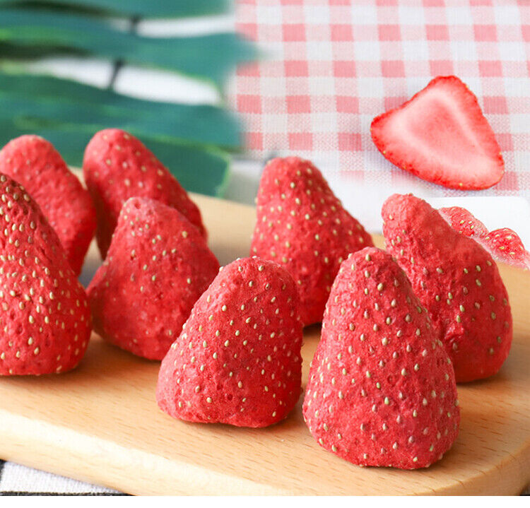 Strawberry Freeze Dried Fruits Snacks Chunkscally Processes Bake Material Cake