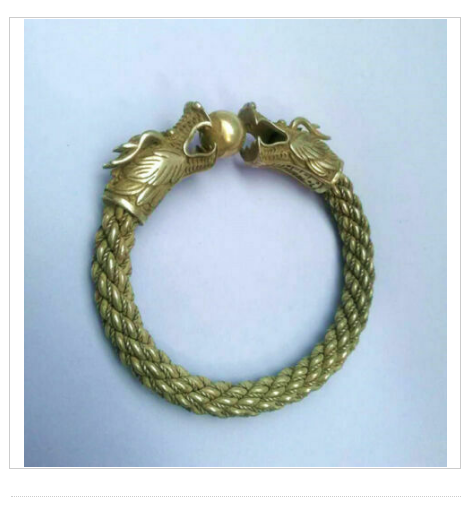 Rare Collectible Antique Tibet Silver Bangle Handwork Auspicious Dragon Bracelet