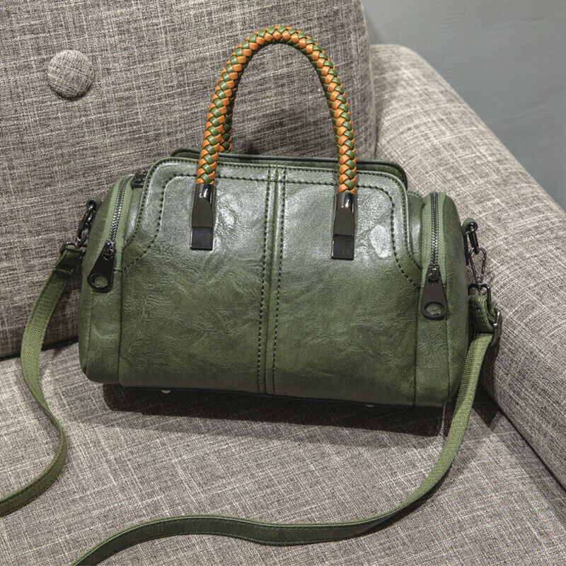 Genuine Leather Women's Boston Bag Cross Body Shoulder Bag Satchel Tote Handbags