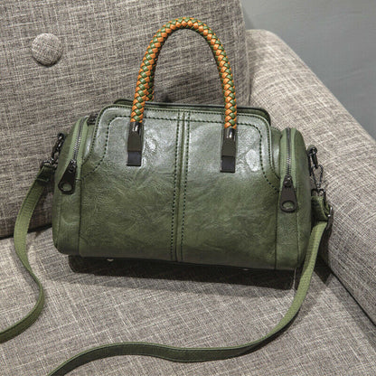 Genuine Leather Women's Boston Bag Cross Body Shoulder Bag Satchel Tote Handbags