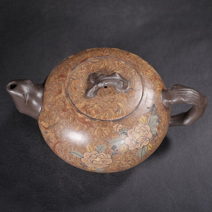vintage chinese yixing purple clay teapot zisha ceremony pretty painted teaware