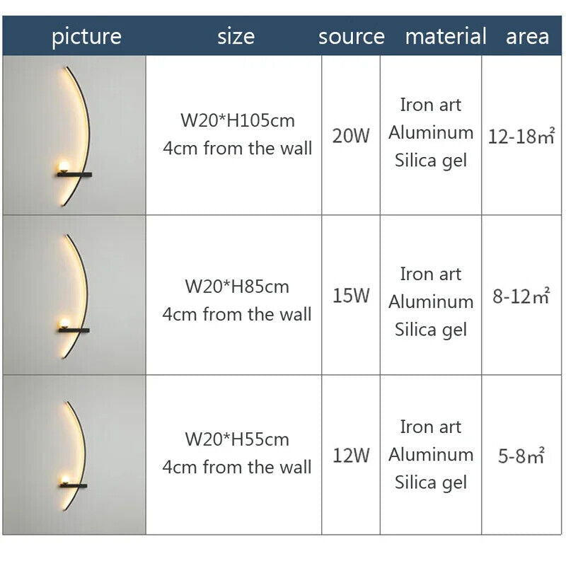 LED Wall Lamps Modern Black Gold Interior Nordic Art TV Home Decor Sconce Lights