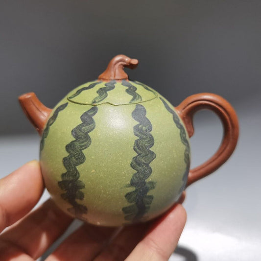 Vintage Chinese Yixing Purple Clay Teapot Zisha Ceremony Fine Watermelon Teaware