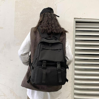 2022 New Black Backpack Unisex Oxford School Bag Women Men Bagpack Bag