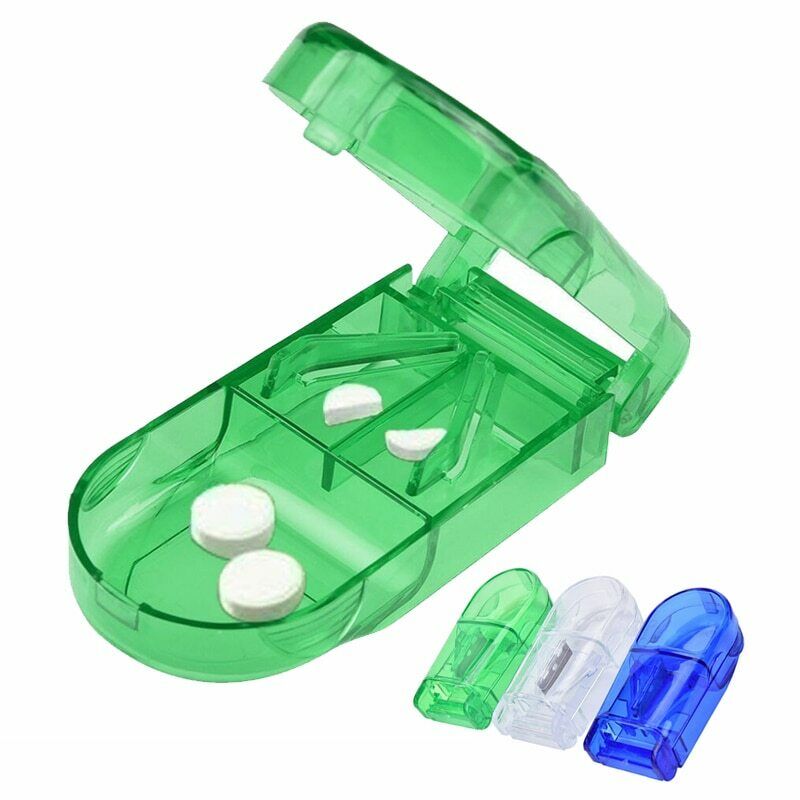 Pill Cutter Handy Drug Box Tablet Splitter Medicine Pill Case Pill Cutter Case