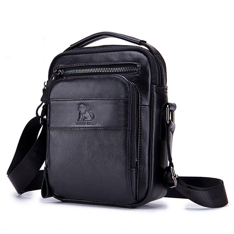100% Genuine Leather Men's Messenger/Shoulder Bag 8" Handbags Crossbody Bags