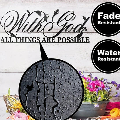 1pc Iron Art Decoration Wall Decor With God All Things Are Possible Sign