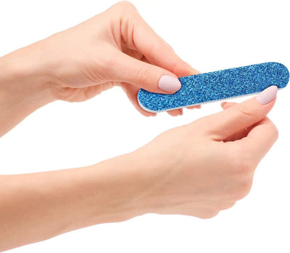 Nail Files 100Pcs Plastic Disposable Colorful Glitter Double Sided Sandpaper 6cm