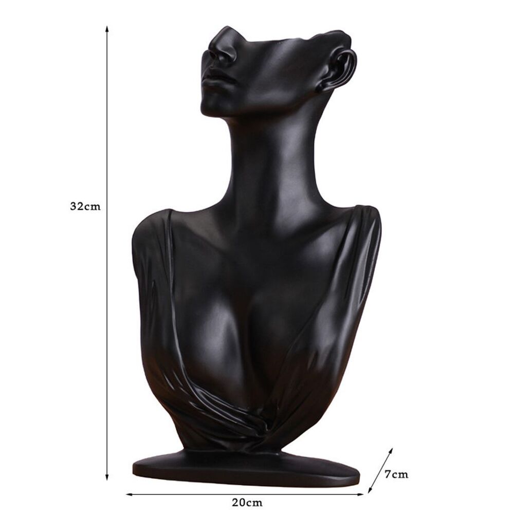 Jewelry Display Necklace Holders Resin Mannequin Organizer Bust Stands 20x7x32cm