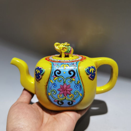 vintage chinese yixing purple clay teapot zisha ceremony painted teaware art