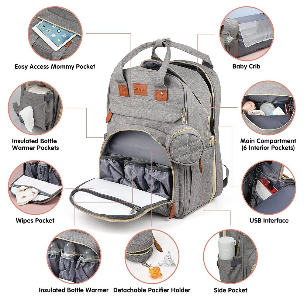 Diaper Bag Backpack Baby Bed Travel Bag Charge Diaper Bag Backpack Bed 3 types