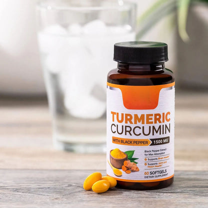 Turmeric curcumin softgel 1500 mg extra strength Black pepper