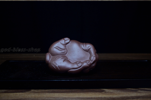 blessing pig statue small yixing zisha tea pet handmade purple grit tea play